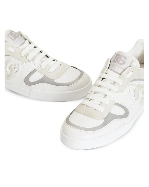 Dolce & Gabbana White Portofino Calfskin Sneakers for men