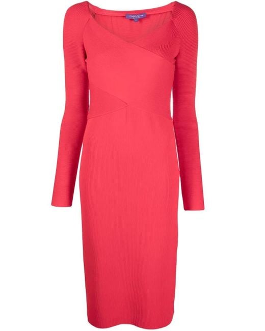 Ralph Lauren Red Mid-Length Cocktail Dress