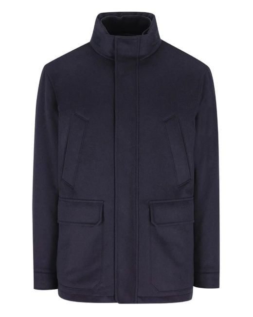 Zegna Blue Front Pocket Jacket for men