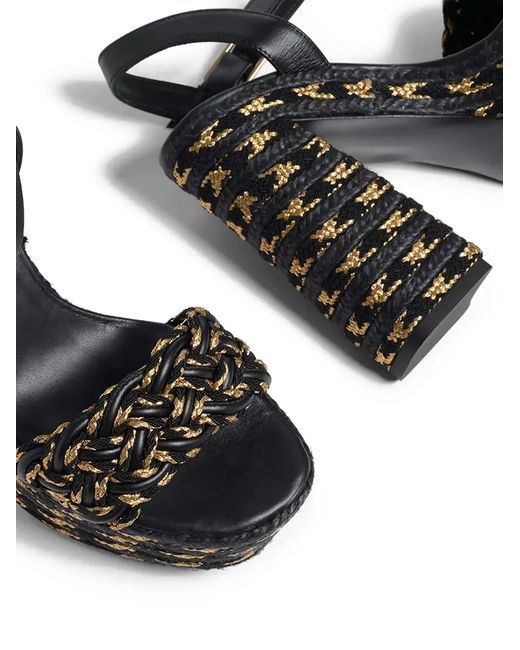 Castaner Black Anne Woven Platform Sandals