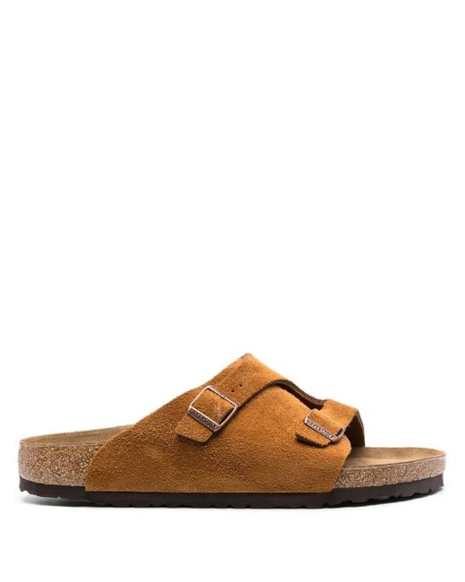 Birkenstock Brown Open-Toe Buckle-Fastening Sandals