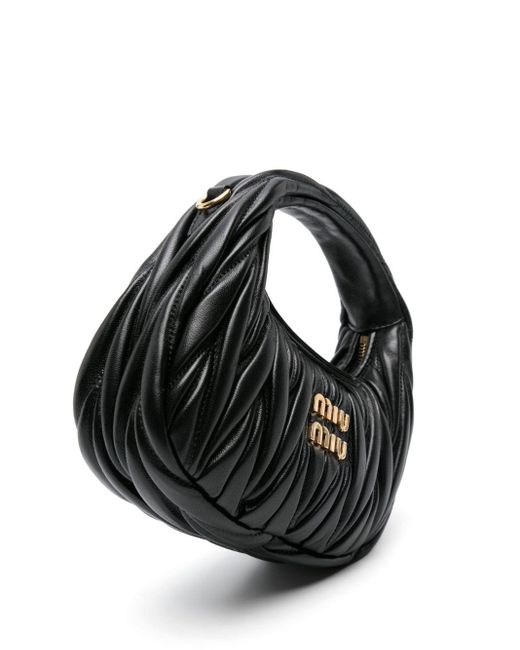Miu Miu Black Mini-Tasche aus Matelasse-Leder