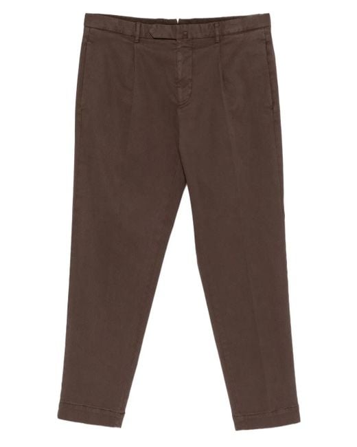Dell'Oglio Brown Pleated Trousers for men