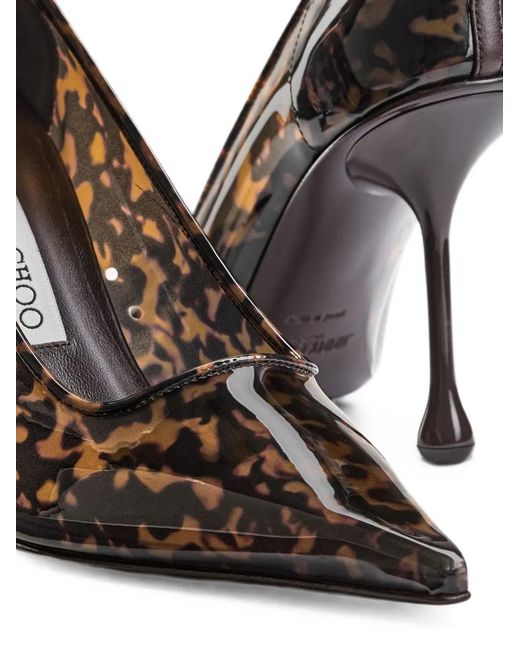 Jimmy Choo Brown Ixia 95 Amber Tortoiseshell Tpu Pumps