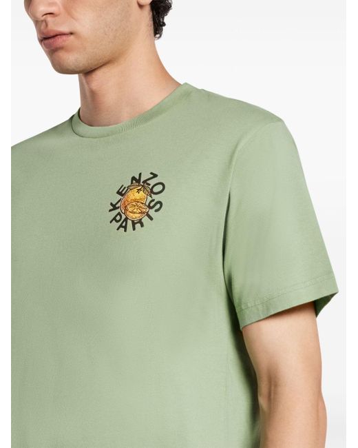 KENZO T-Shirt mit Logo-Print in Green für Herren