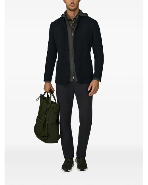Boggi Black Blazer Diagonal Wool Blend B Tech for men