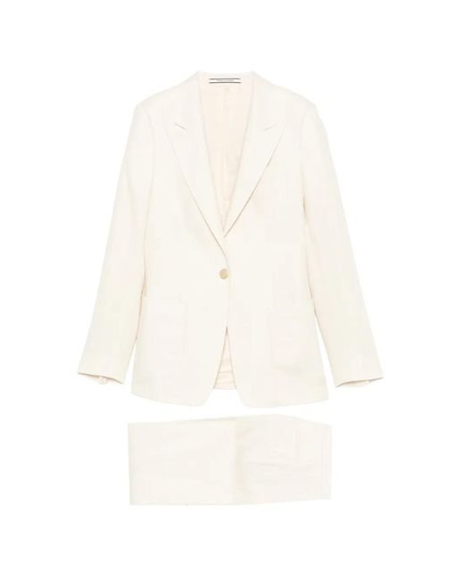 Tagliatore リネン シングルスーツ White
