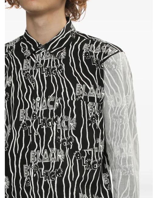 COMME DES GARÇON BLACK Gray Print Long-Sleeve Shirt
