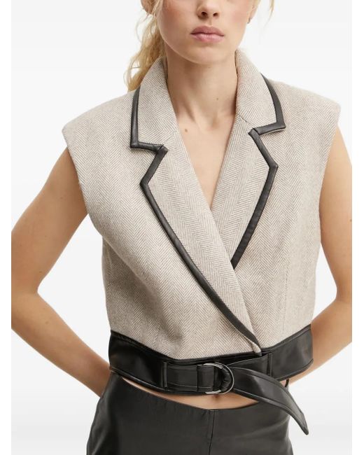 Bruuns Bazaar Natural Belted Herringbone Top