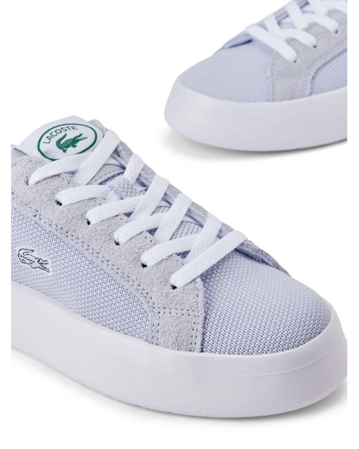 Lacoste White Logo-embroidered Lace-up Sneakers