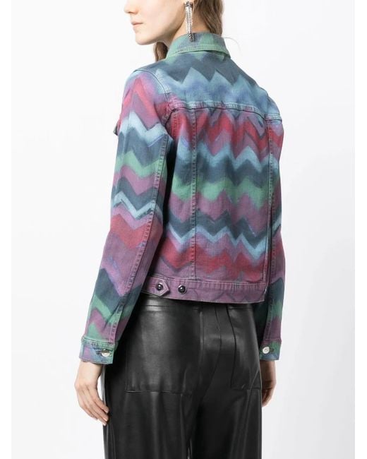 Madison Maison Pink Zigzag-Print Denim Jacket