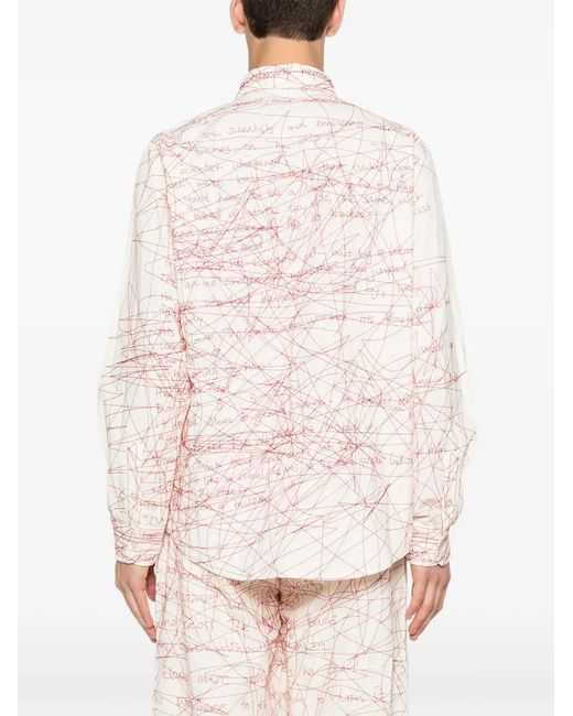 Kidsuper Pink Scribbled Button Shirt for men