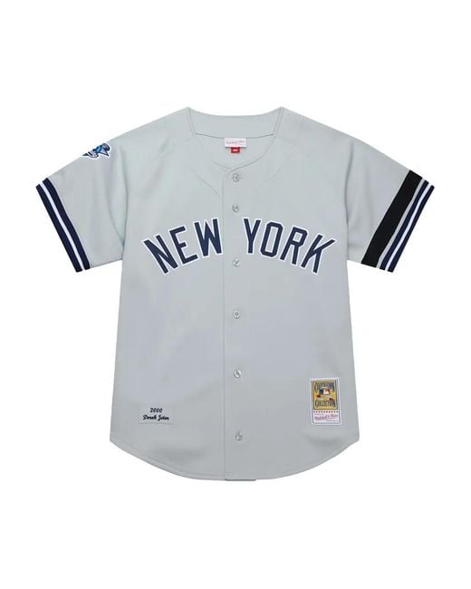 Mitchell & Ness Gray X Mlb New York Yankees 2000 Derek Jeter Shirt for men