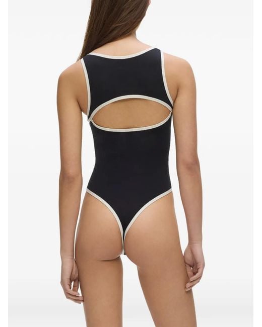 Karl Lagerfeld Black Logo-Patch Cut-Out Body
