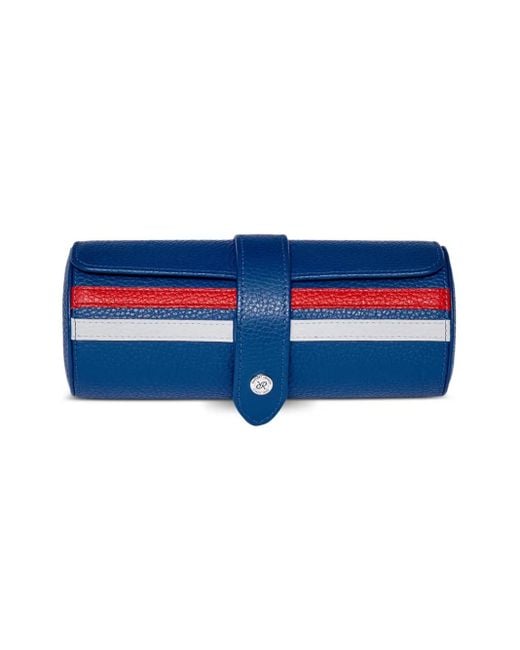 Rapport Blue Greenwich Leather 3-Watch Roll for men