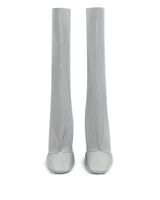 Coperni White High-Heeled Thigh-High Boots