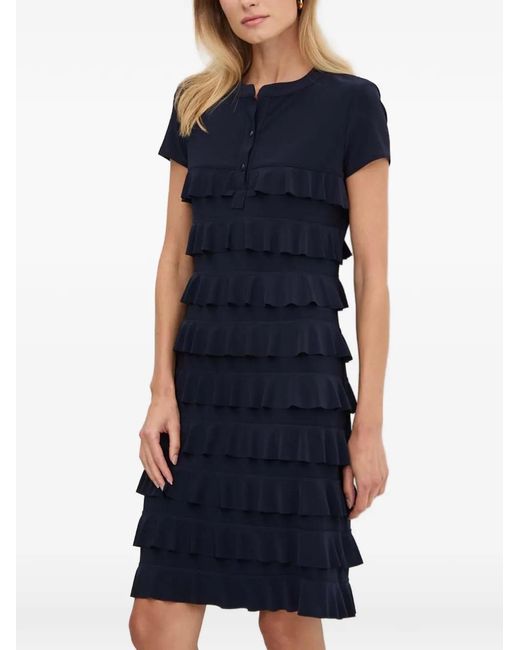 Joseph Ribkoff Blue Ruffled Mini Dress