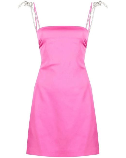 GIUSEPPE DI MORABITO Pink Crystal Strap-Detail Mini Dress