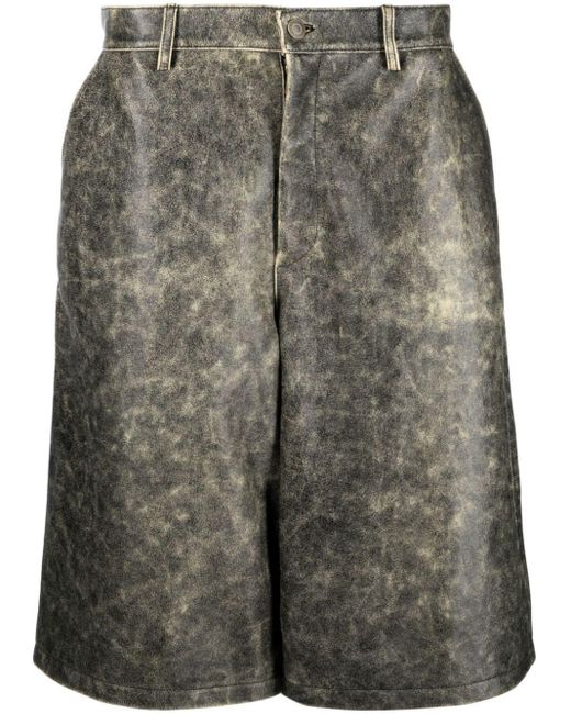 Moschino Bermudas aus Leder im Used-Look in Gray für Herren