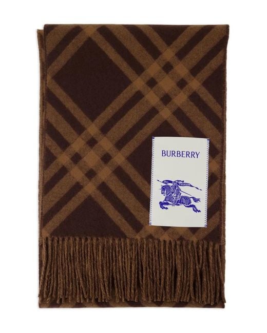 Burberry Brown Check Cashmere Scarf