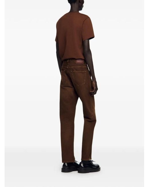 Sandro Brown Regular Washed-Effect Jeans for men