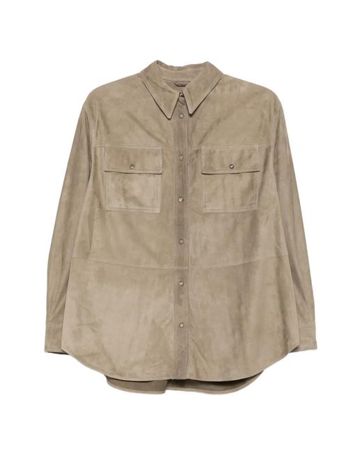 Brunello Cucinelli Natural Leather Shirt