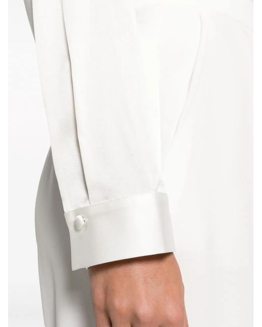 Emporio Armani White Satin Silk Shirt