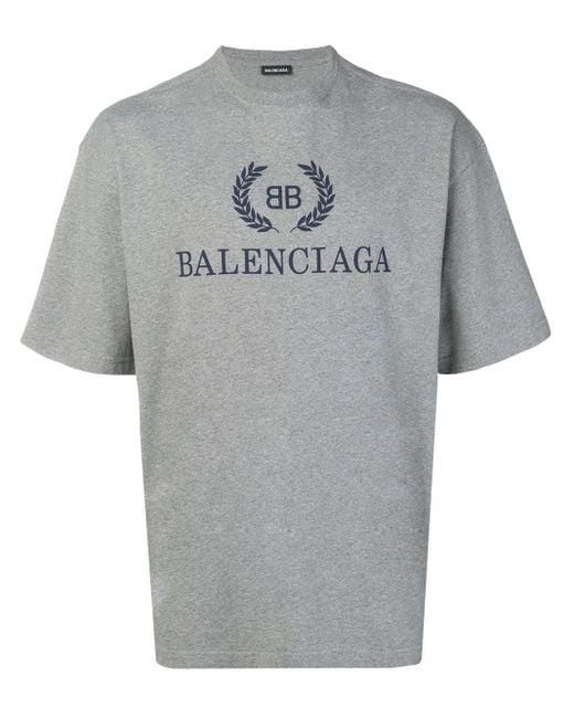 Camiseta con logo BB Balenciaga de hombre de color Gray