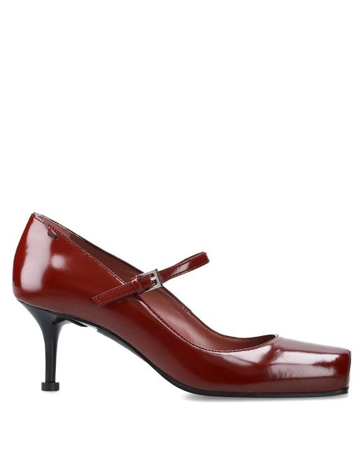 Premiata Brown 65Mm Strap-Detailed Square-Toe Heeled Pumps