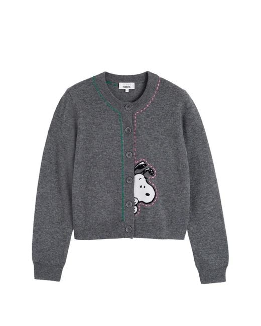 Chinti & Parker Gray Snoopy Peep Cardigan