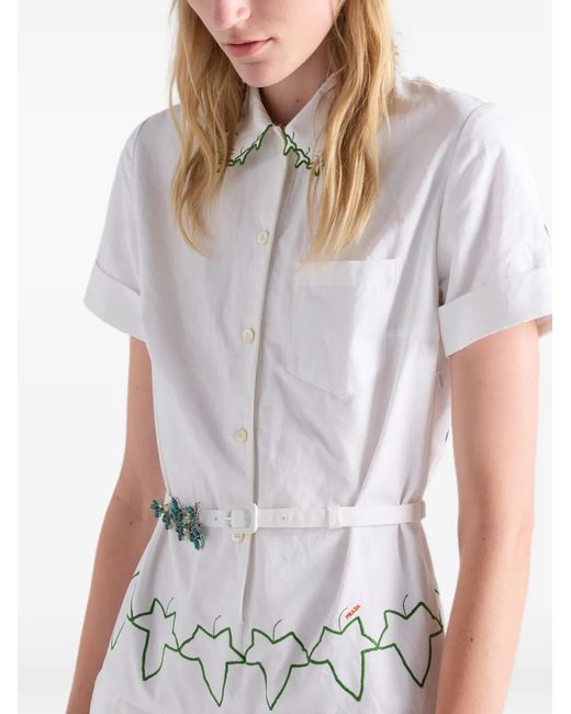 Prada White Embroidered Old Reps Cloth Dress