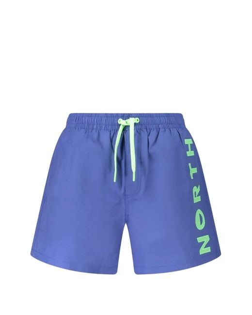 North Sails Blue Logo-Print Drawstring Swim Shorts for men