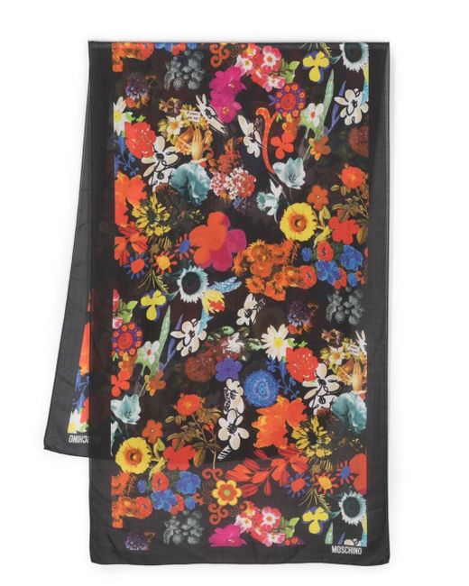 Moschino Schal mit Blumen-Print in Black für Herren