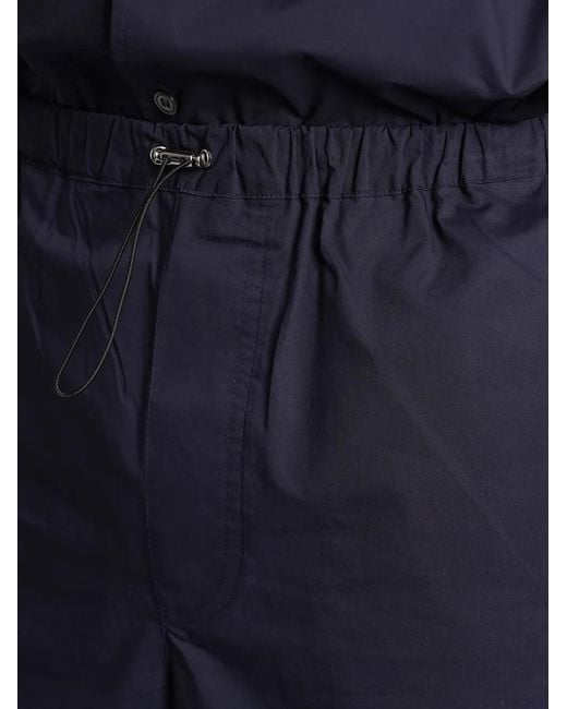 Roberto Collina Blue Drawstring-Waistband Cotton Shorts for men