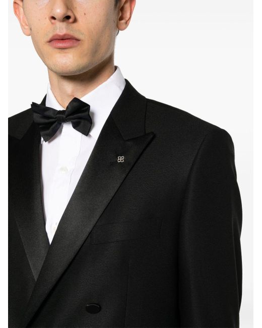 Tagliatore Doppelreihiger Anzug mit steigendem Revers in Black für Herren