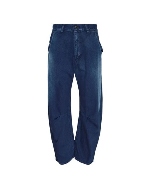 Y's Yohji Yamamoto Blue Gusseted Wide-Leg Jeans