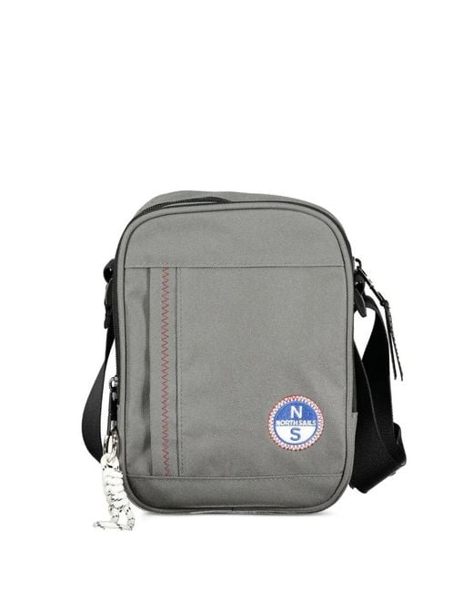 North Sails Gray Logo-Patch Messenger Bag for men