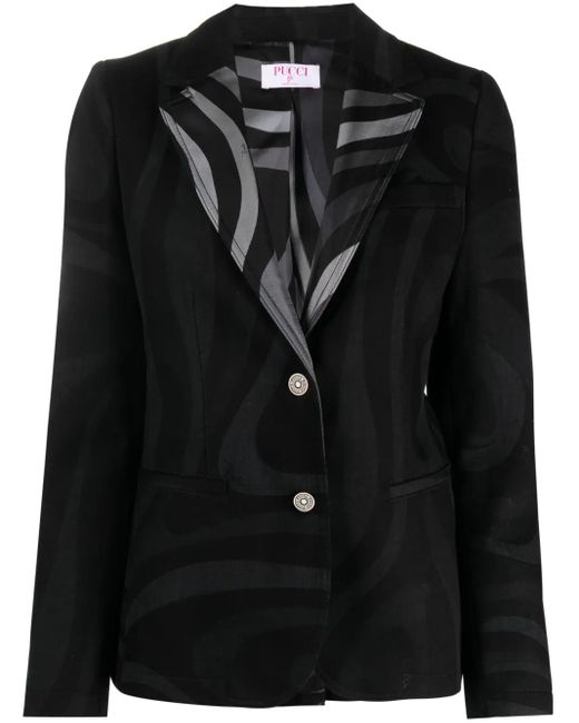 Emilio Pucci Marmoプリント シングルジャケット Black
