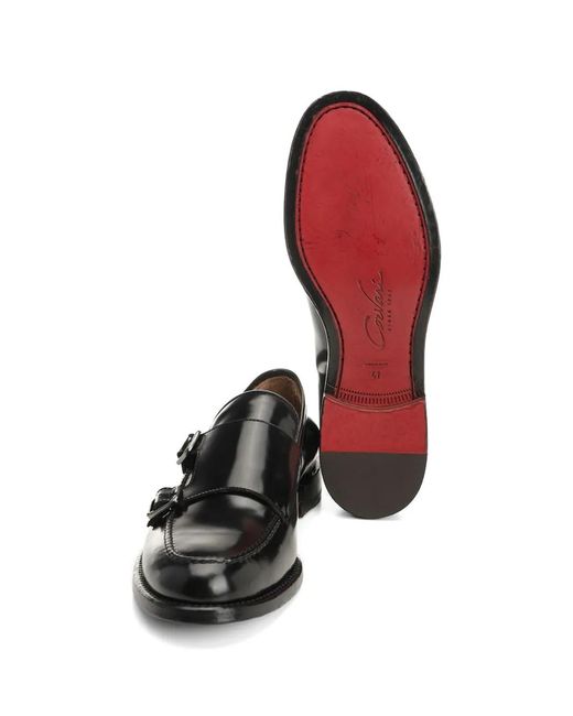 Corvari Black Double-Strap Leather Monk Shoes for men