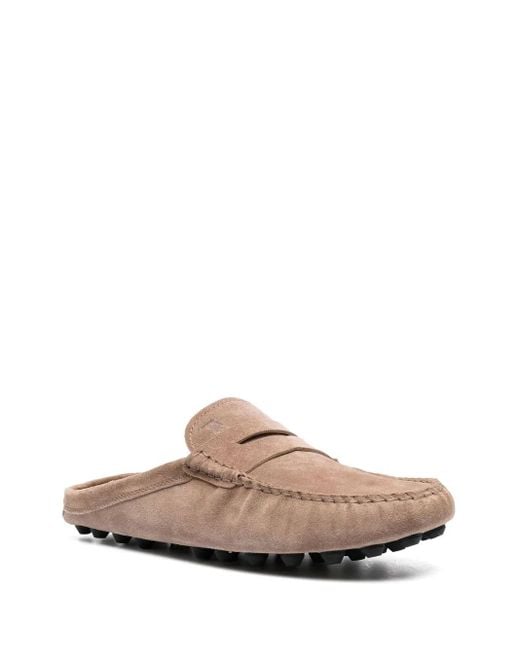 Tod's Brown Gommino Bubble Suede Mules for men