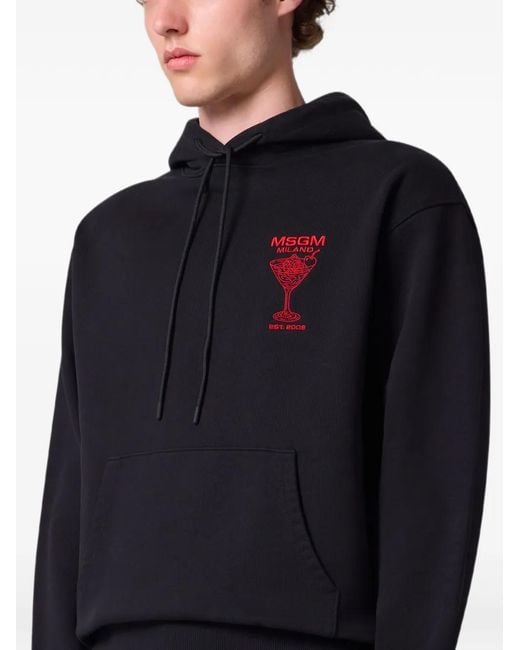 Sudadera Con Capucha Y Logo MSGM de hombre de color Black
