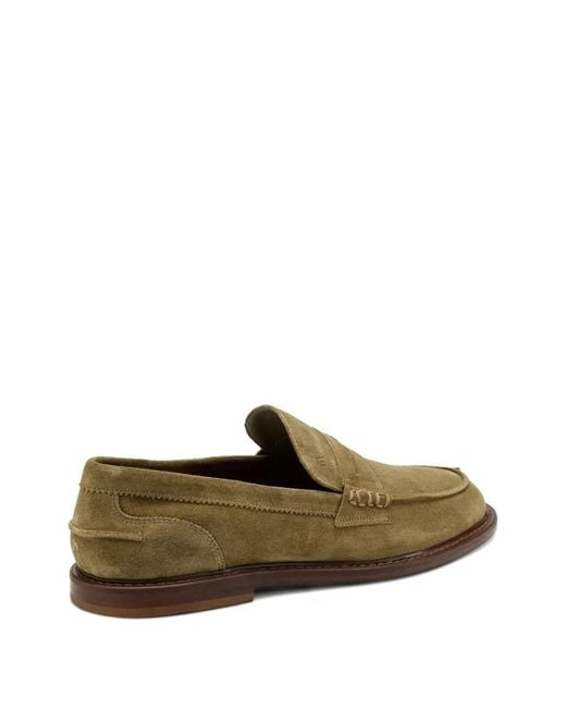 Frau Green Mocassins En Daim À Entaille Penny for men