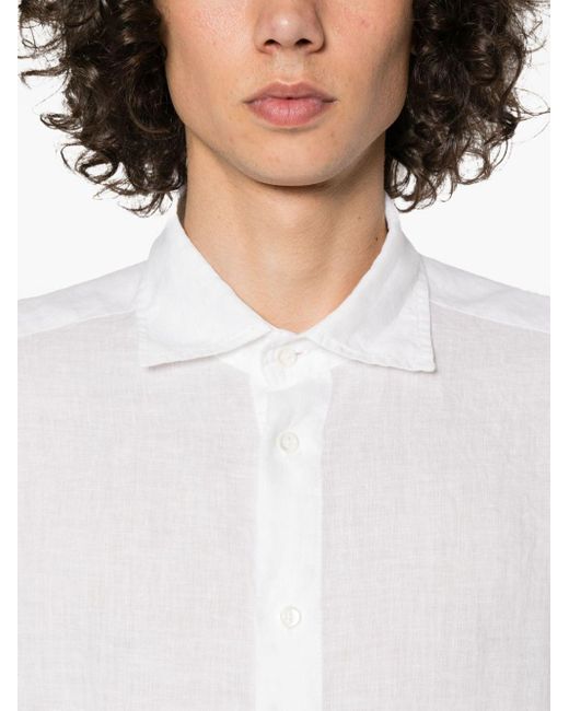 Barena White Long-sleeve Linen Shirt for men