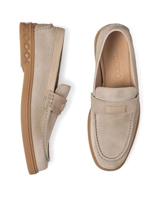 Jimmy Choo Brown Josh Driver Suede Penny Loafers for men