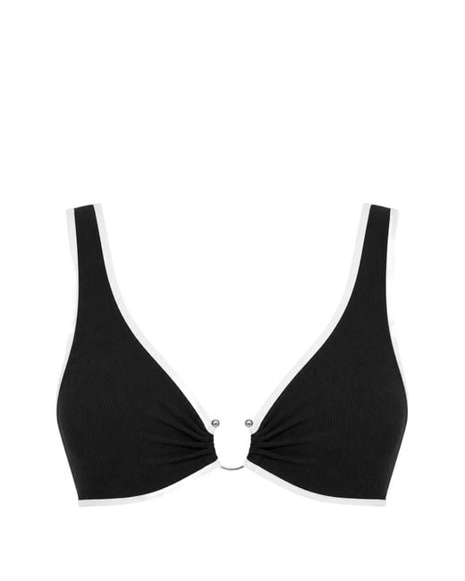 Seafolly Black Beach Bound Ring-Detail Bikini Top