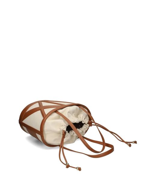 ARMANI EXCHANGE Natural Drawstring-Closure Bucket Bag