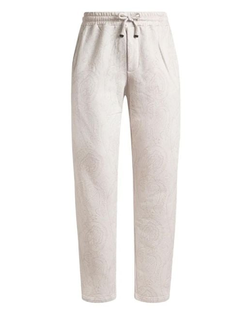 Etro Gray Arnica-Motif Track Trousers for men