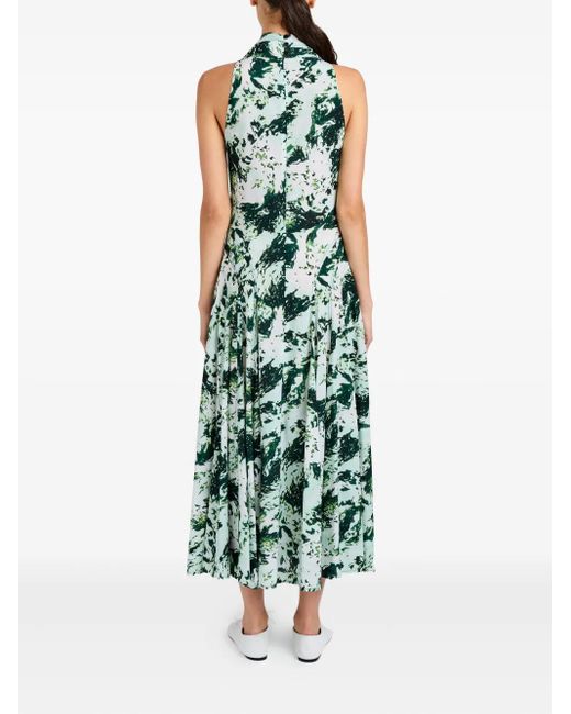 Proenza Schouler Green Adelide Printed Midi Dress