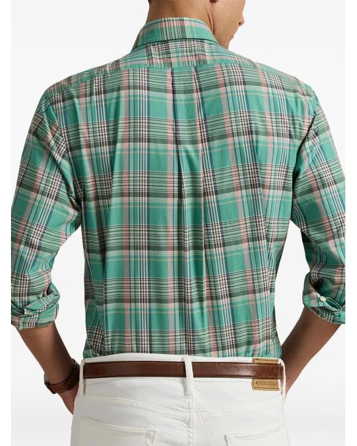 Polo Ralph Lauren Green Checked Long-Sleeve Shirt for men