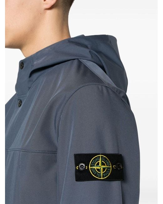 Stone Island Kapuzenjacke mit Kompass-Patch in Blue für Herren